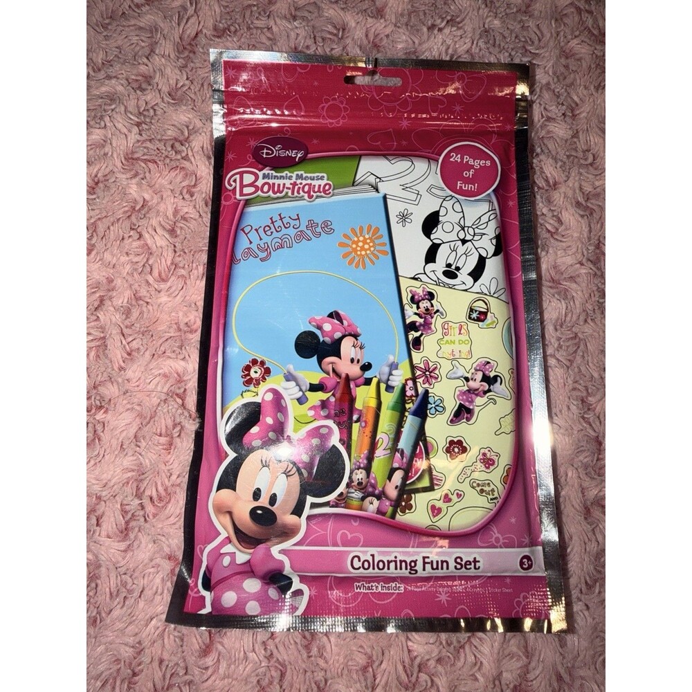 Disney Minnie Mouse Play Pack Grab & Go Activity Pink Color Sticker Fun Spring